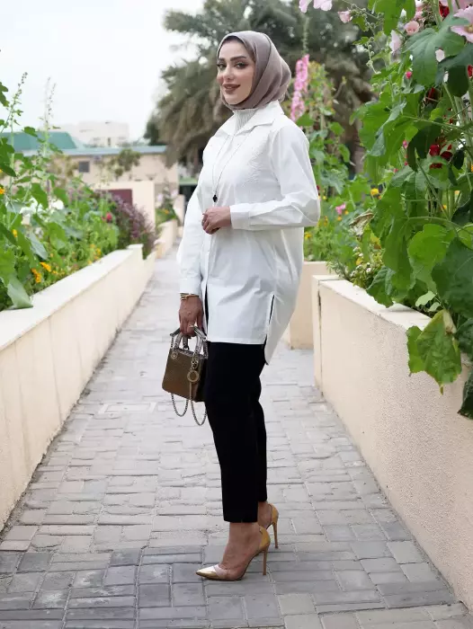 قميص قطني لؤلؤي image 6