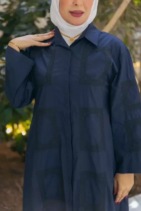 فستان عصري من القطن - اسود - 1 image 7