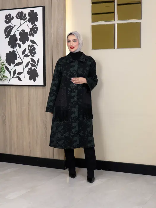 جاكيت طويل بجيوب وألوان مموجة-زيتي-FS image 0