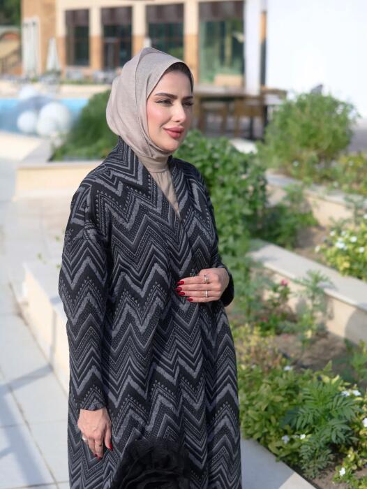 Organza brocade jacket-Black-fs image 1
