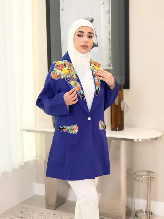 جاكيت بليزر بشك ملون image 9