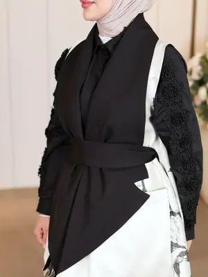 جيليه بياقة عريضة-بيج-2 image 3