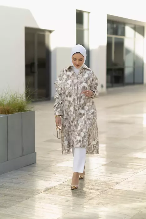 قميص طويل من خام الكريب image 4