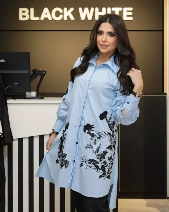 قميص من قماش القطن مع طبعة image 3