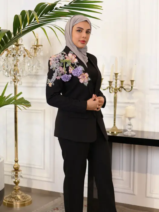 Modern floral jacket-purple-4 image 2