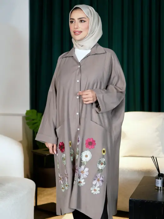 Long shirt made of soft tensile fabric image 1