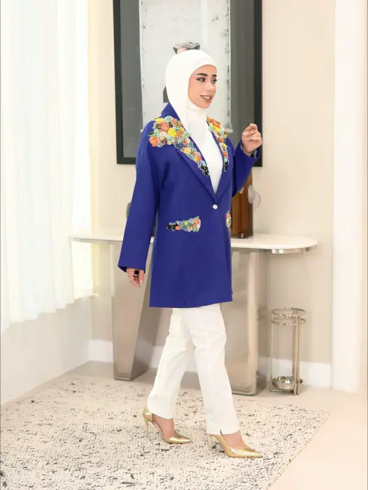 جاكيت بليزر بشك ملون image 8
