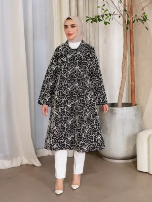 جاكيت طويل من البوبلين-اسود-2 image 0
