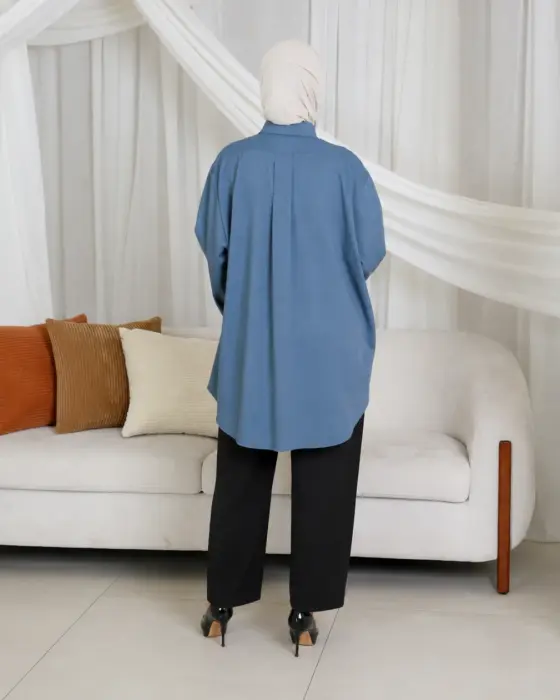 قميص كاجوال مخطط-تركواز-FS image 2