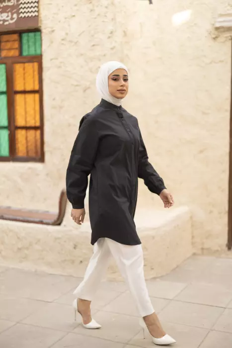 قميص قطني ناعم - اسود - 1 image 1