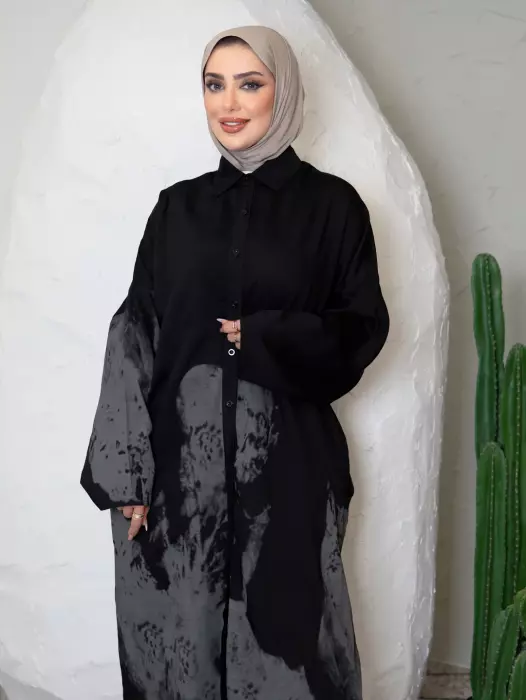 قميص طويل عصري بطبعة image 2