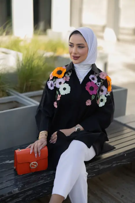 قميص من قماش التنسل - رمادي غامق - FS image 6
