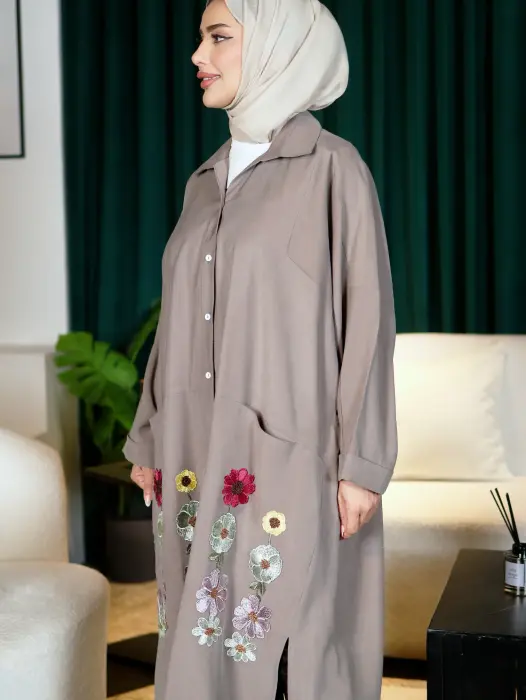Long shirt made of soft tensile fabric image 2