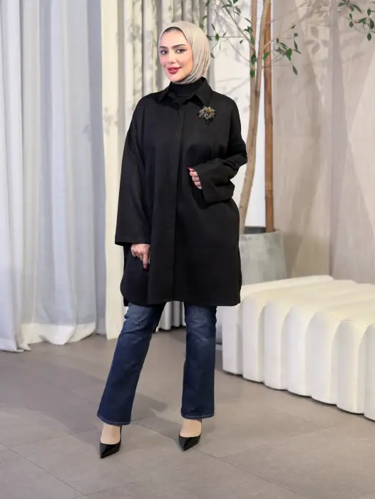 قميص من خام الشامواه-اسود-FS image 0