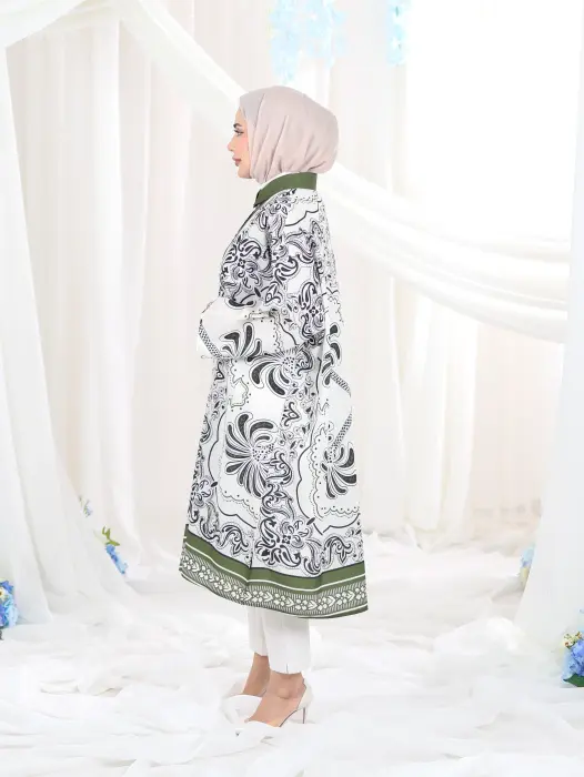 Long shirt in luxurious cotton - Oil Tree - FS image 1
