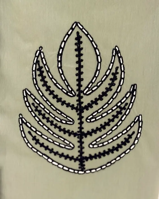 Embroidered poplin dress image 11