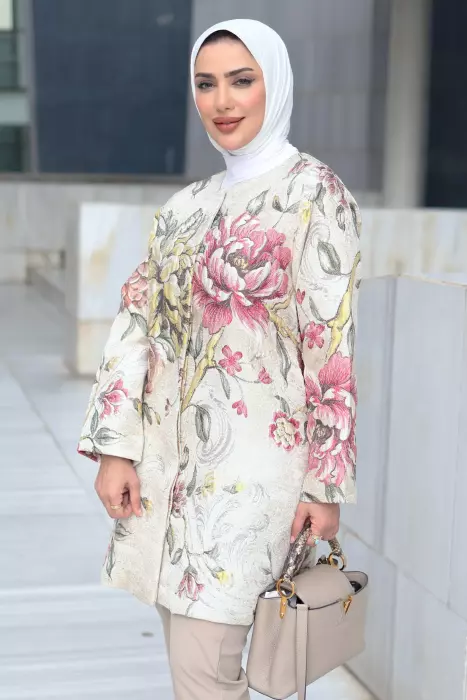 3D Jacquard Jacket - Beige - 5 image 3