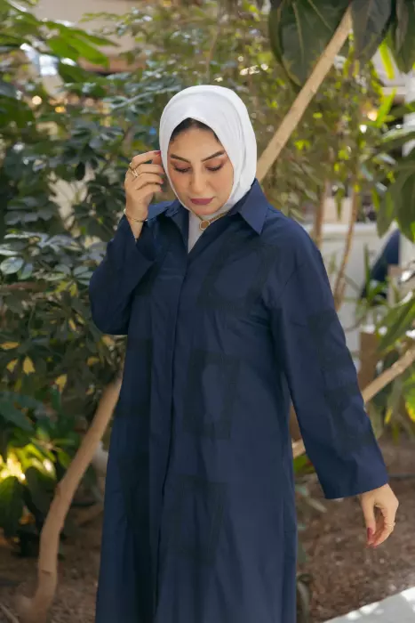 فستان عصري من القطن - اسود - 1 image 5