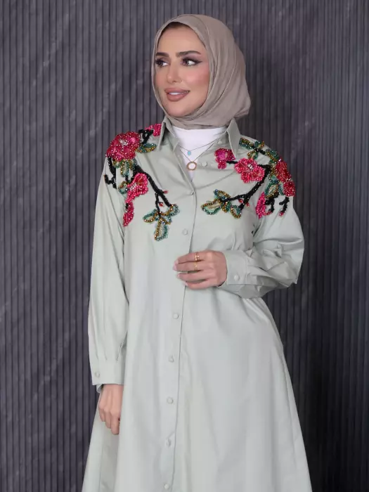 قميص نسائي طويل من القطن image 1