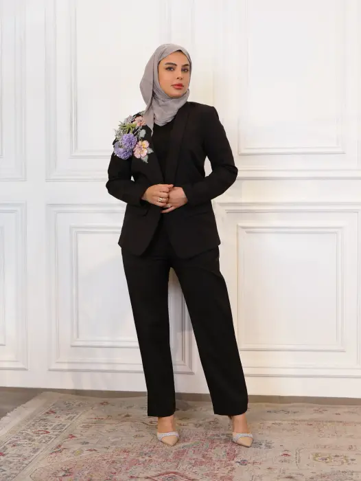 Modern floral jacket-purple-4 image 0