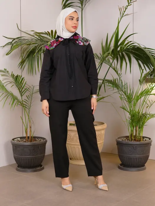 Trendy shirt with scarf image 1