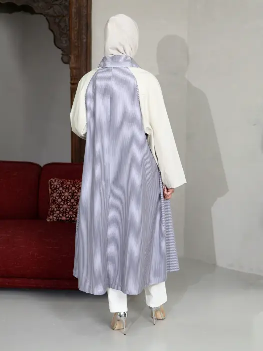 فستان قصير مخطط للمحجبات image 7