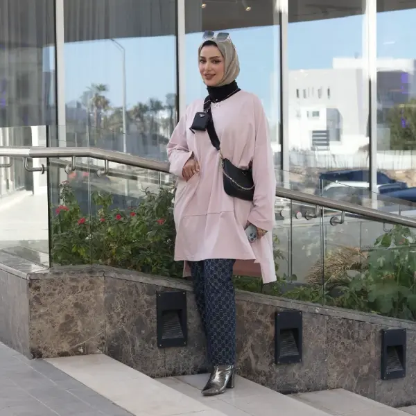 بلوزة من القطن مع طباعة - احمر - FS image 0
