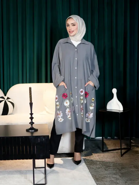 Long shirt made of soft tensile fabric image 8