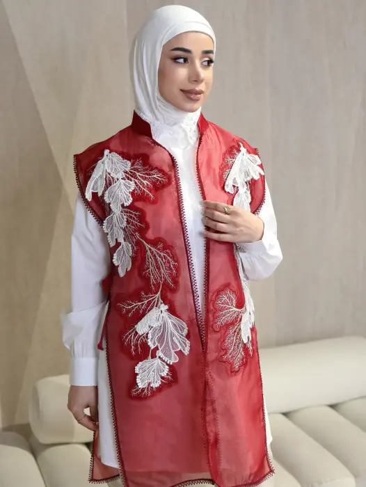 جيليه نسائي قصير من الأورجانزا image 10