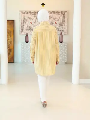 قميص قطني مقلم مرصع بالشك image 2