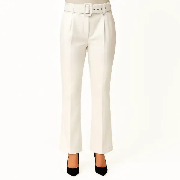 Pants with a wide belt - Off White - 5 image 0