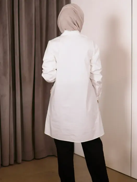 Shirt with lace on the chest - Off White - 3 image 3