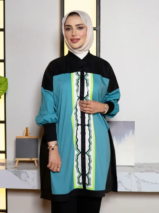 Unique patterned cotton shirt image 1