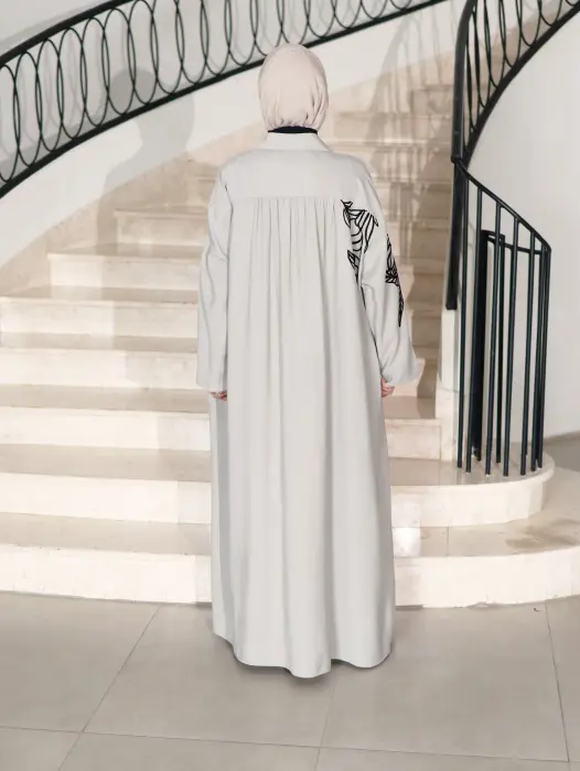 فستان من التنسل المريح-بيج-FS image 3