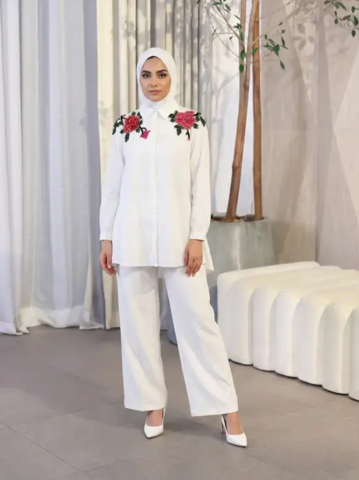 Chiffon crepe shirt - White - FS image 0
