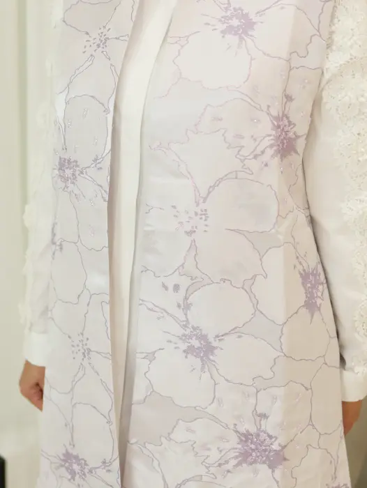 Elegant jacquard gilet - Purple - 4 image 3