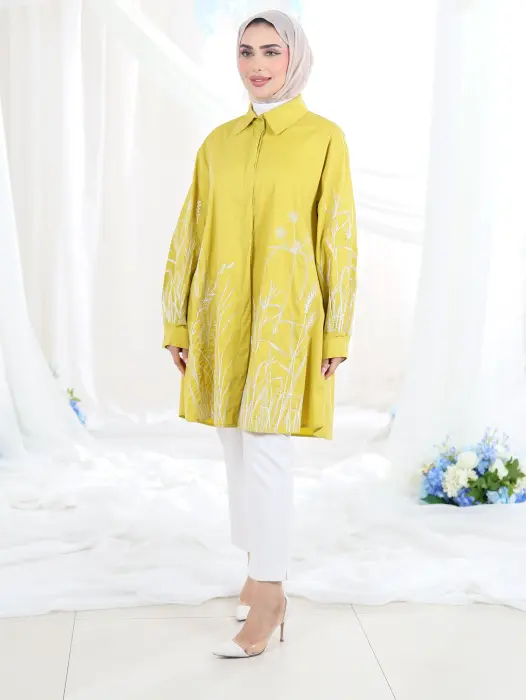 Embroidered cotton shirt image 0