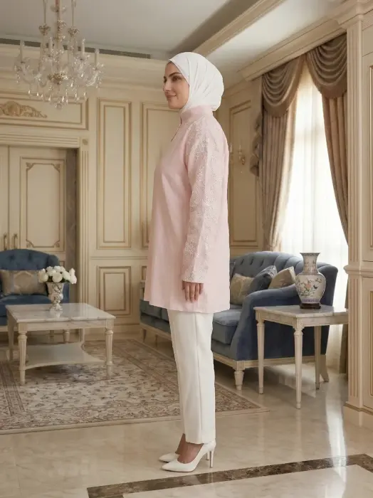Shirt With Lace - Pink - 3 image 1