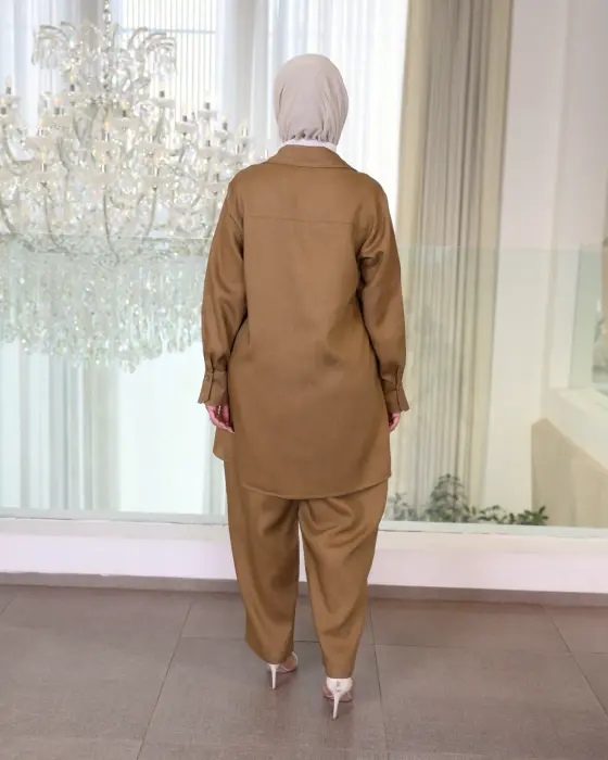 قميص لنن نسائي مزين بوردة التوليب image 2