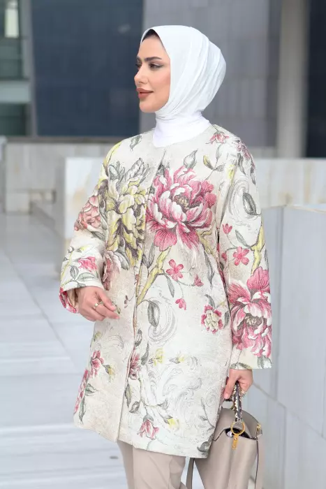 3D Jacquard Jacket - Beige - 5 image 1