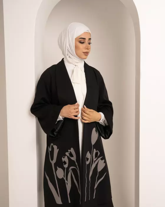 جاكيت بطباعة وشك - اسود - 2 image 1