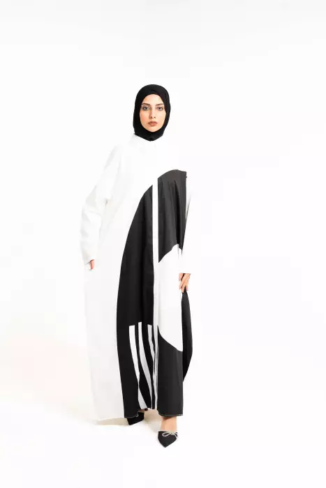 Colorful Cotton Dress - White - Fs image 1