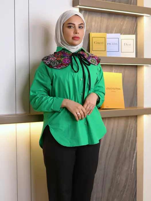 Trendy shirt with scarf image 5