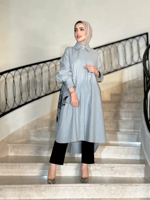 قميص لنن نسائي بقصة واسعة image 6