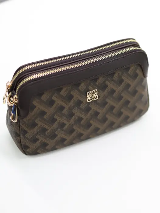 Patterned Double Zipper Shoulder Bag image 5
