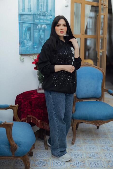 بلوزة من قماش التريكو - اسود - FS image 0