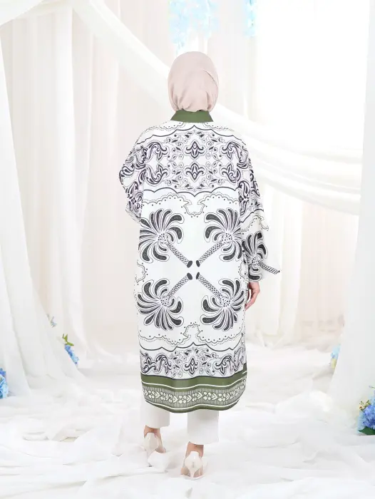 Long shirt in luxurious cotton - Oil Tree - FS image 2