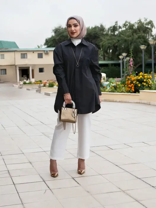 Modern Embroidered Shirt - Black - 3 image 0
