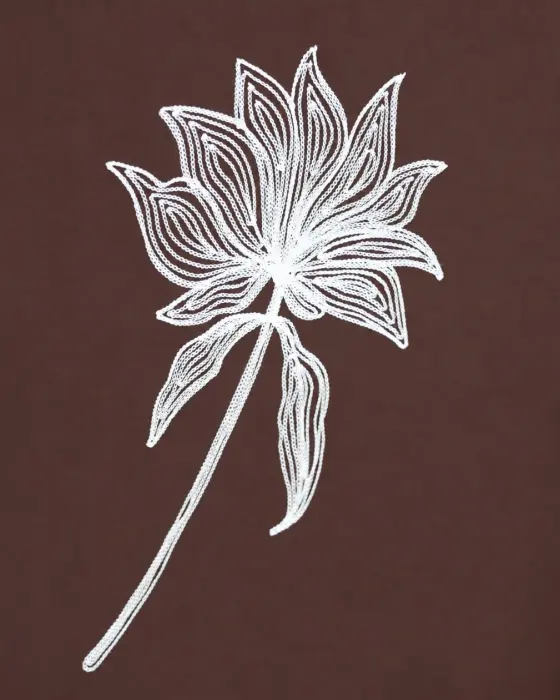 فستان بتطريز زهرة اللوتس image 3