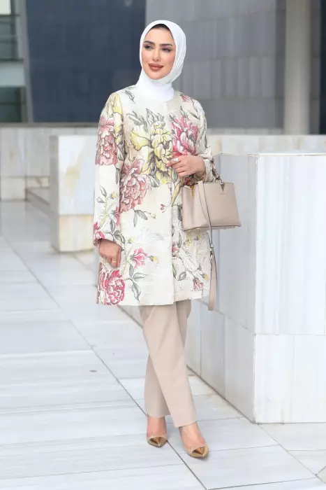 3D Jacquard Jacket - Beige - 5 image 2